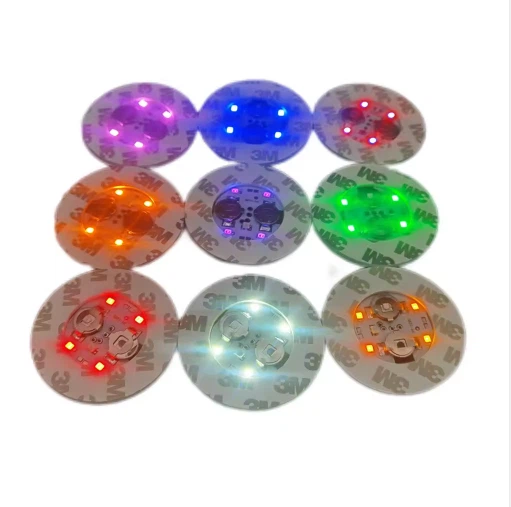 LED Cup Coaster Light Up Coasters For Drinks Led Sticker