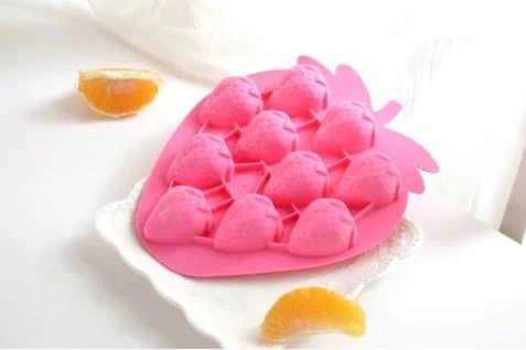 Strawberry Silicone Ice Cube Tray Chocolate Fruit Jelly Mould
