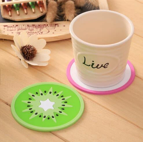 Custom Fruit Logo Bar Silicone Pvc Glass Coaster