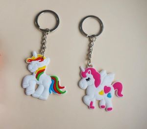 Amazon Cartoon Unicorn Luminous 3D PVC Rubber Key Chain