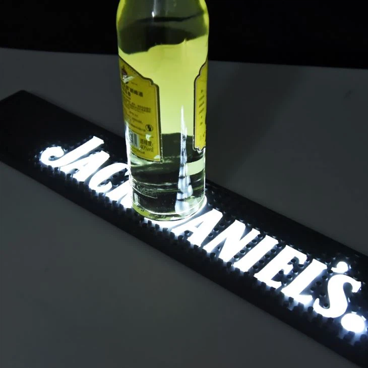 Wine Champagne Branded Logo Pvc Led Bar Mat