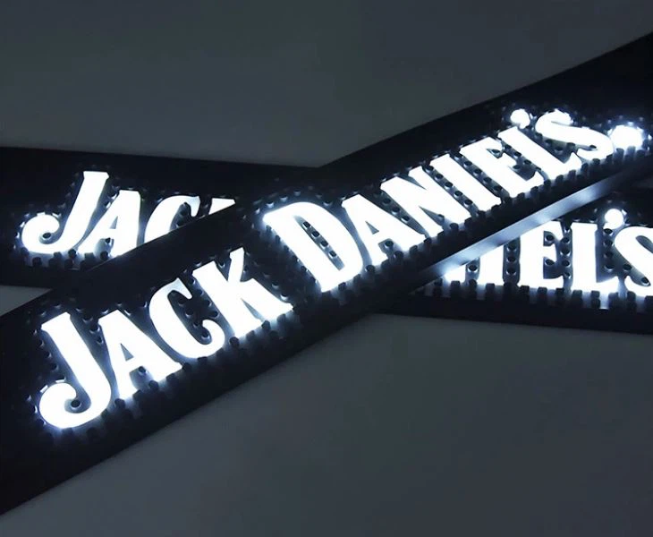 Wine Champagne Branded Logo Pvc Led Bar Mat