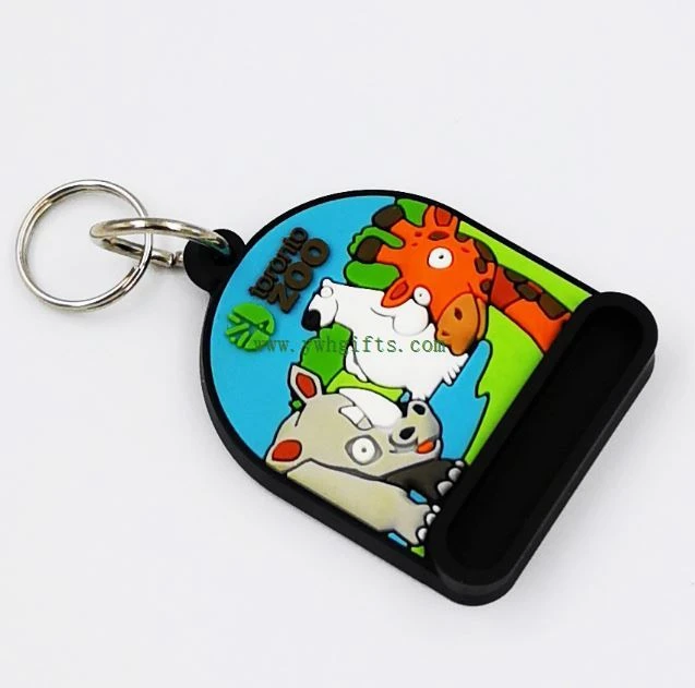Cartoon 3D Soft Pvc Keychain Promotional Gift Rubber Key Holders