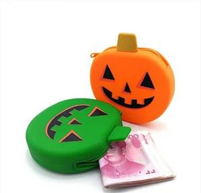 Silikonová peněženka na klíče se silikonovou peněženkou ve tvaru dýně