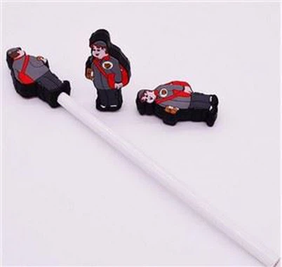 3D personalizované tužka topper karikatura 2d měkké pvc gumové pero čepice